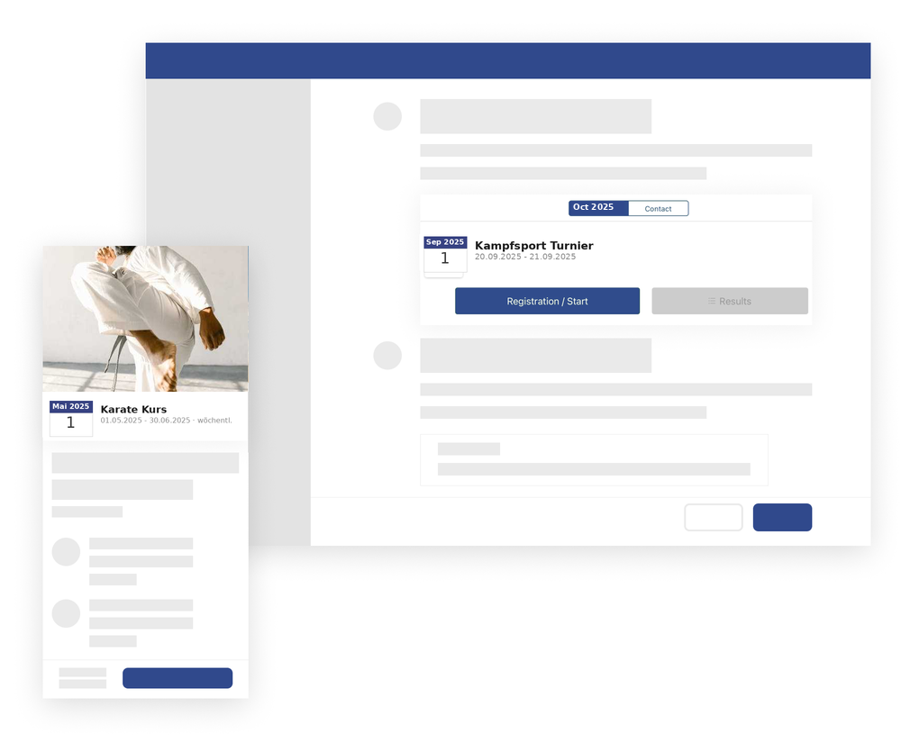 Martial Arts Dojo Class Management App – Training Plan with Class Booking and Belt Exams
